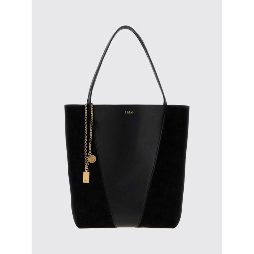 Chloe Women Chloe Spin Bicolour Shoulder Bag In Smooth And Suede Leather